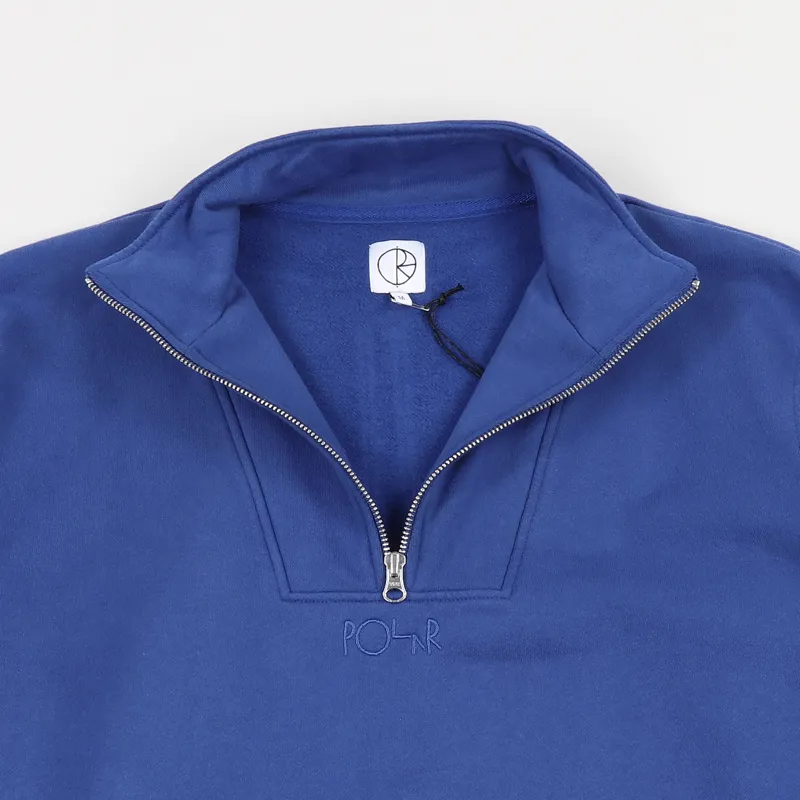 Polar Skate Co. Heavyweight Zip Neck Indigo Blue-2