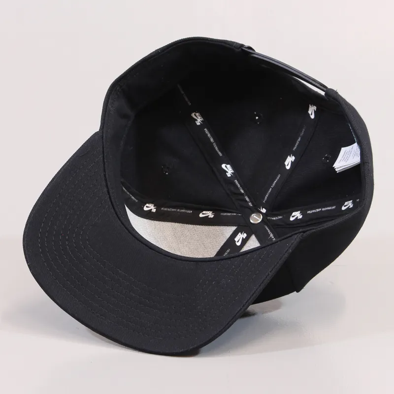 Nike SB Icon Pro Snapback Cap Black White-2