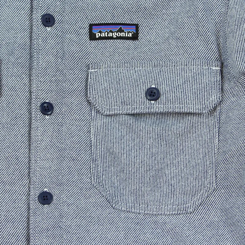 Patagonia Insulated Fjord Flannel Jacket Fancy Chambray Classic Navy-1