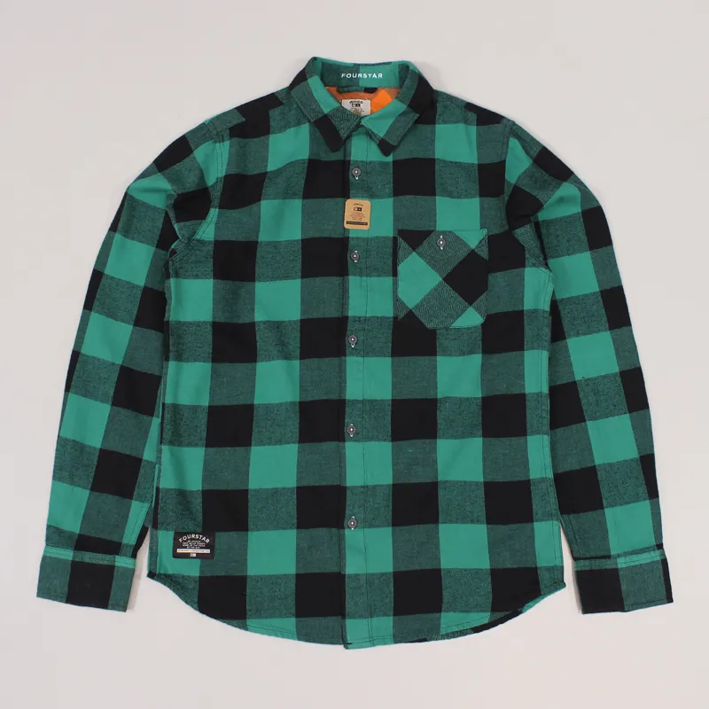 Fourstar Ishod Flannel Shirt Deep Kelly Green