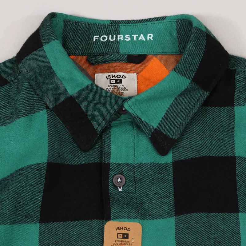 Fourstar Ishod Flannel Shirt Deep Kelly Green-1