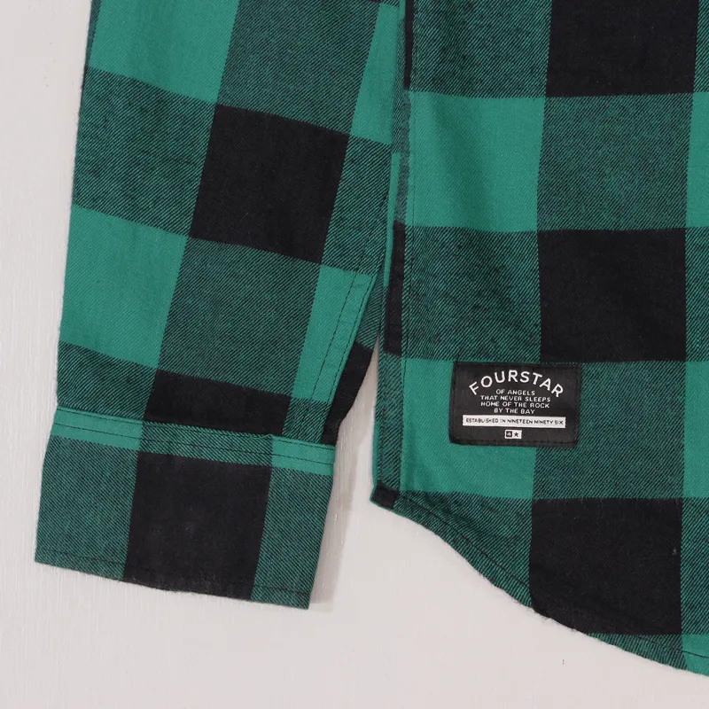 Fourstar Ishod Flannel Shirt Deep Kelly Green-3