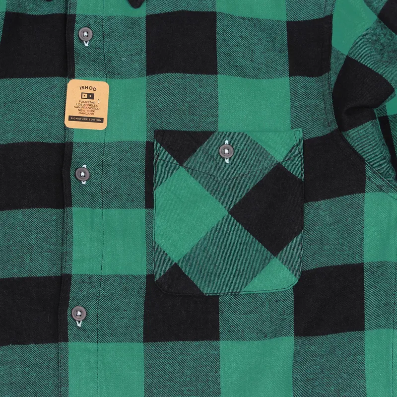 Fourstar Ishod Flannel Shirt Deep Kelly Green-2