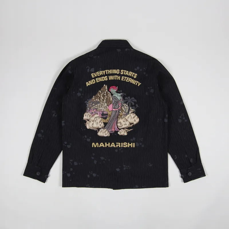 Maharishi Mens Organic Space Geisha Overshirt Night Black Jacket