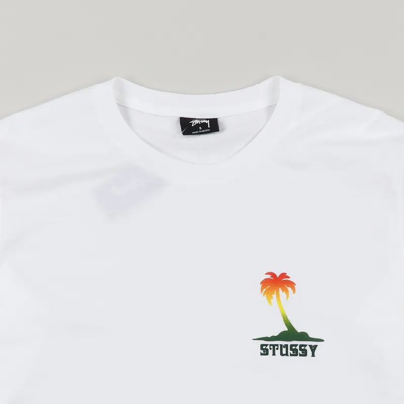 Stussy Jamaica NP Long Sleeve T Shirt White-2