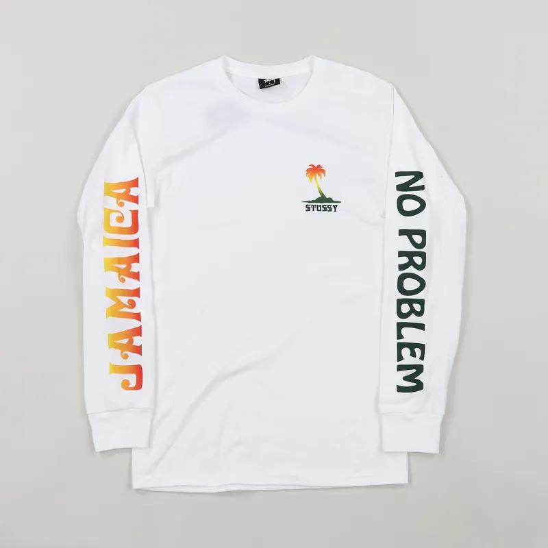 Stussy Jamaica NP Long Sleeve T Shirt White-1