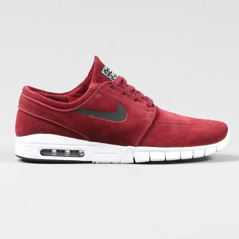 mareado Escabullirse vesícula biliar Nike SB Mens Stefan Janoski Max L Trainers Red Suede Black White