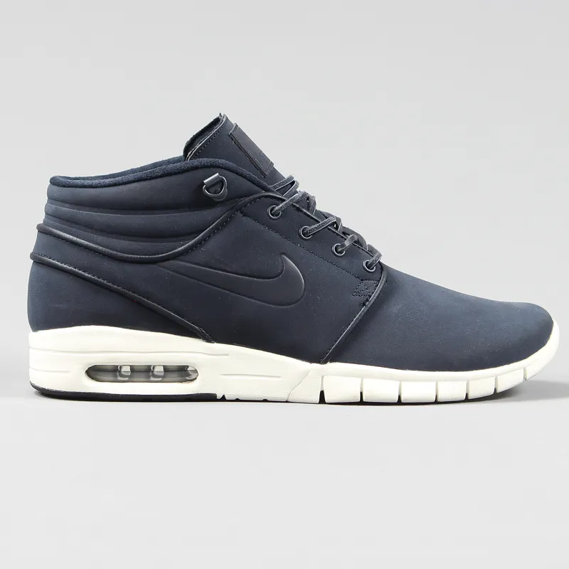 måske dump Glat Nike SB Janoski Max Leather High Top Shoes Dark Obsidian Blue