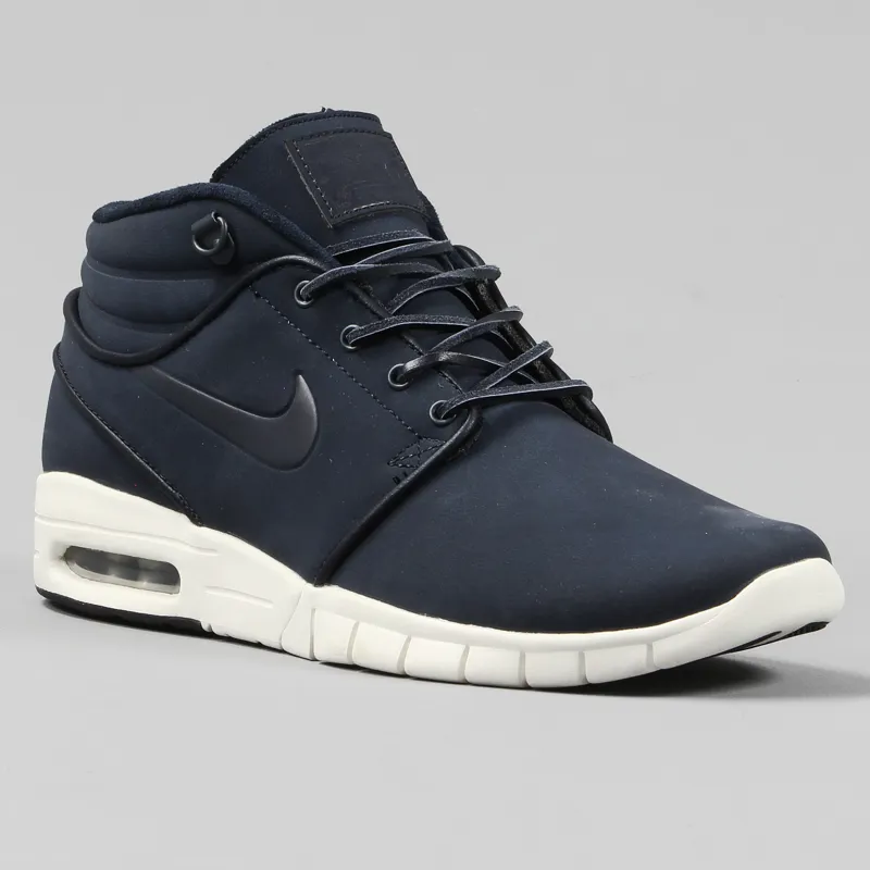 måske dump Glat Nike SB Janoski Max Leather High Top Shoes Dark Obsidian Blue