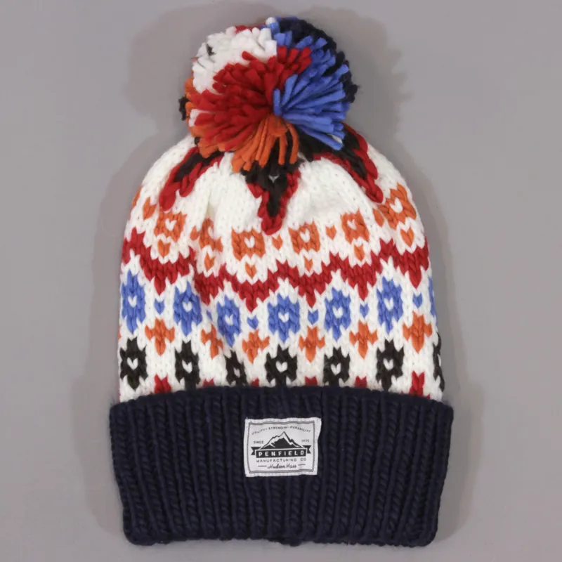 Jarrow Penfield bobble hat chunk navy knit