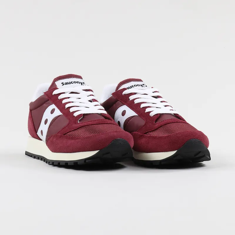 Saucony Jazz Original Vintage Shoes Burgundy White-6