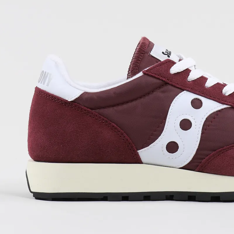 Saucony Jazz Original Vintage Shoes Burgundy White-1