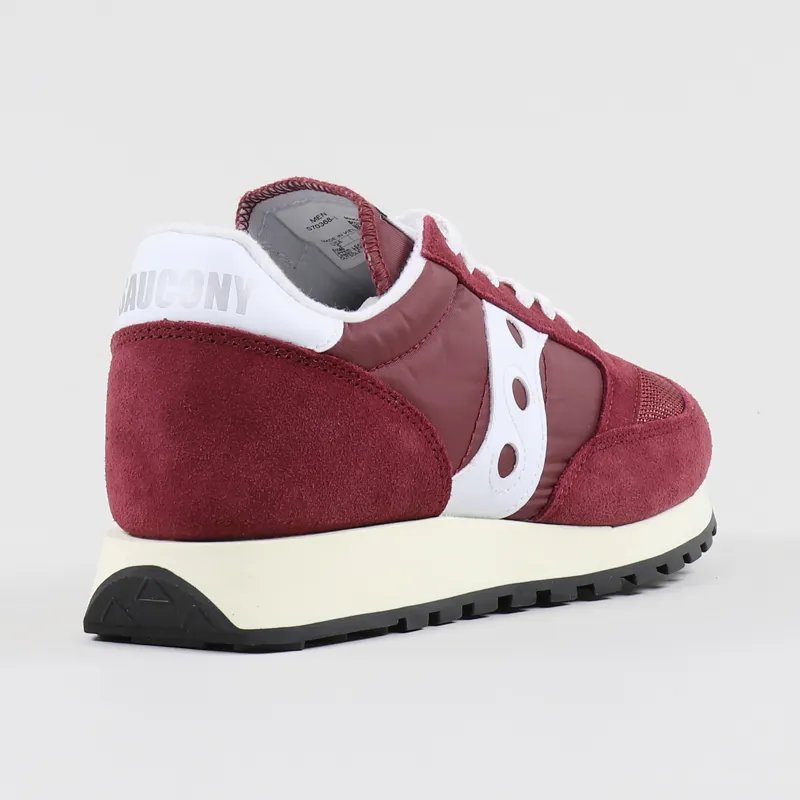 Saucony Jazz Original Vintage Shoes Burgundy White-4