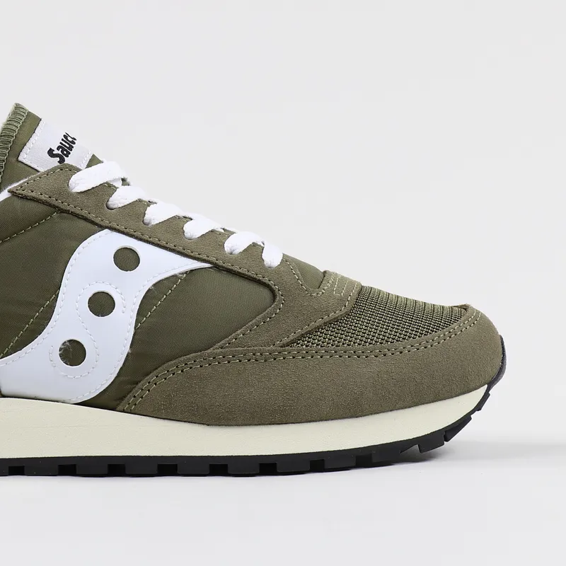 Saucony Jazz Original Vintage Shoes Olive White-2