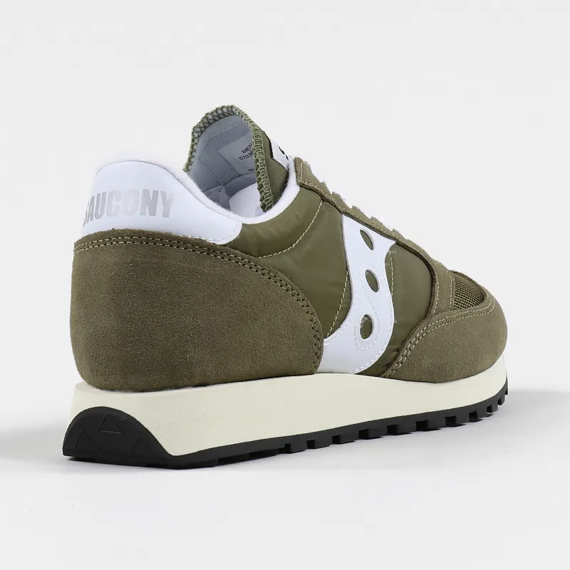 Saucony Jazz Original Vintage Shoes Olive White-5