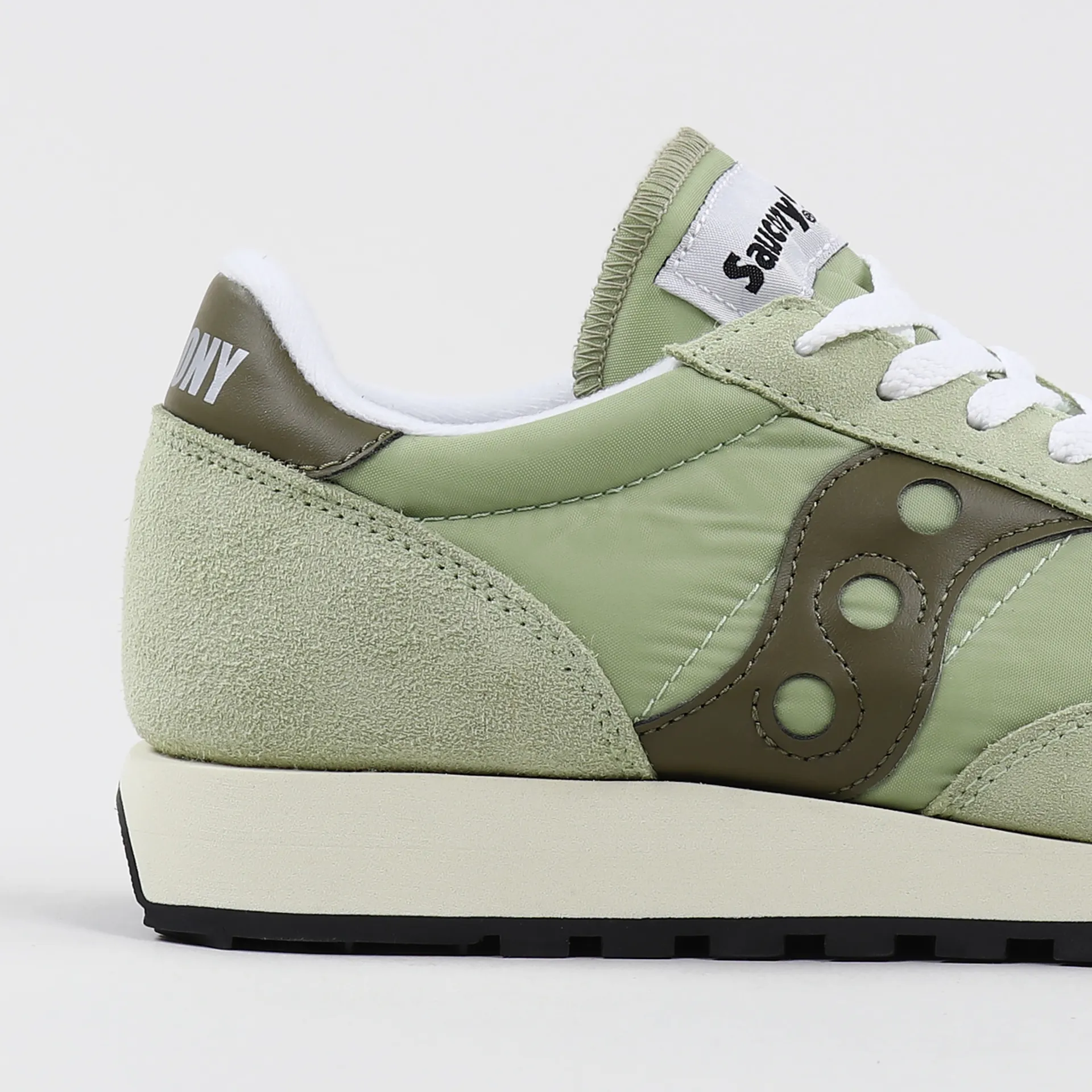 Saucony Nylon Suede Jazz Original Vintage Run Shoes Sage Olive