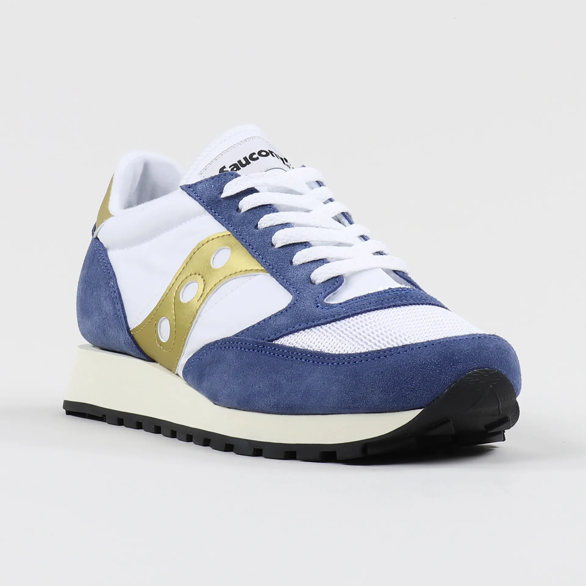 Saucony Jazz Original Vintage Shoes White Blue Gold