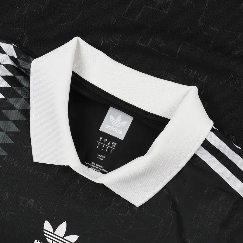 Adidas Skateboarding Johnson Sports Jersey Black White Solid Grey