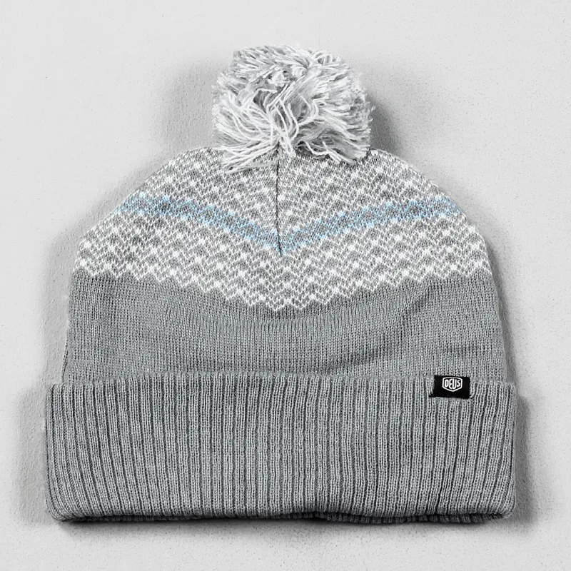 Deus Ex Machina Jimmy Fairisle Pom Beanie Grey