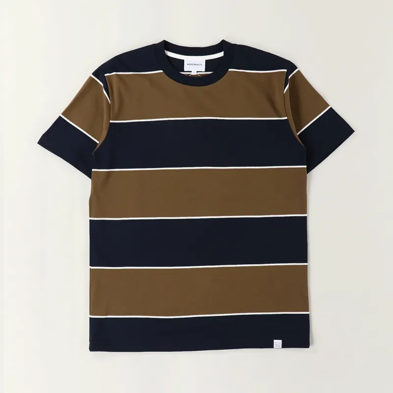 Norse Projects Johannes 3 Stripe T Shirt Russet
