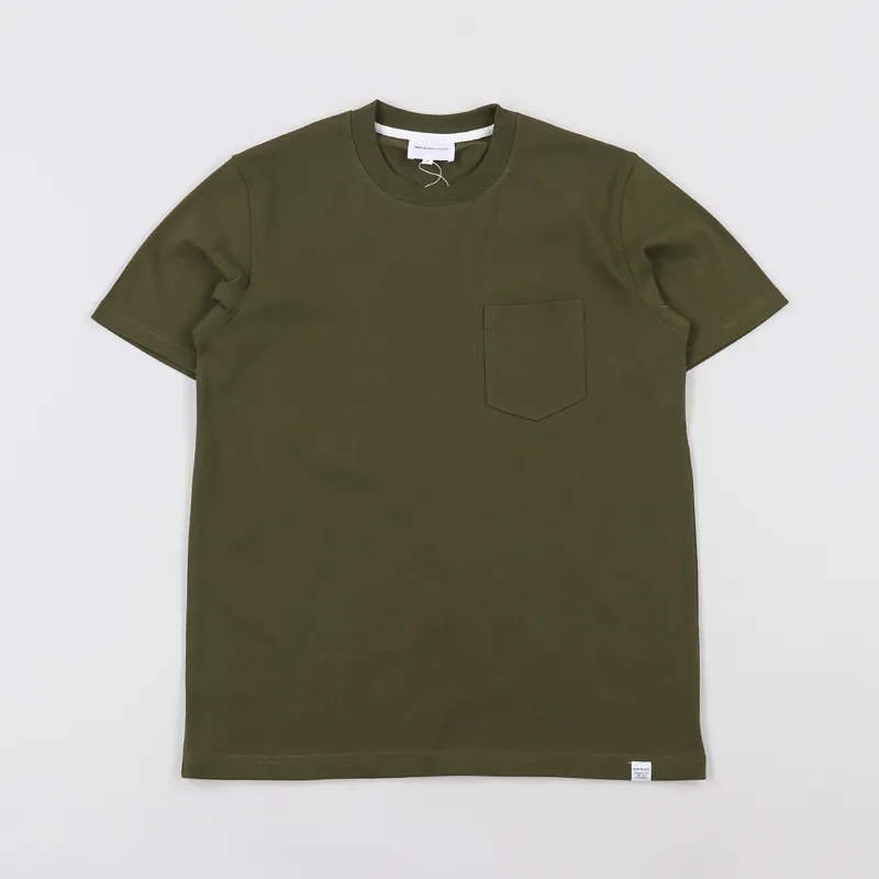 Norse Projects Johannes Pocket T Shirt Sitka Green