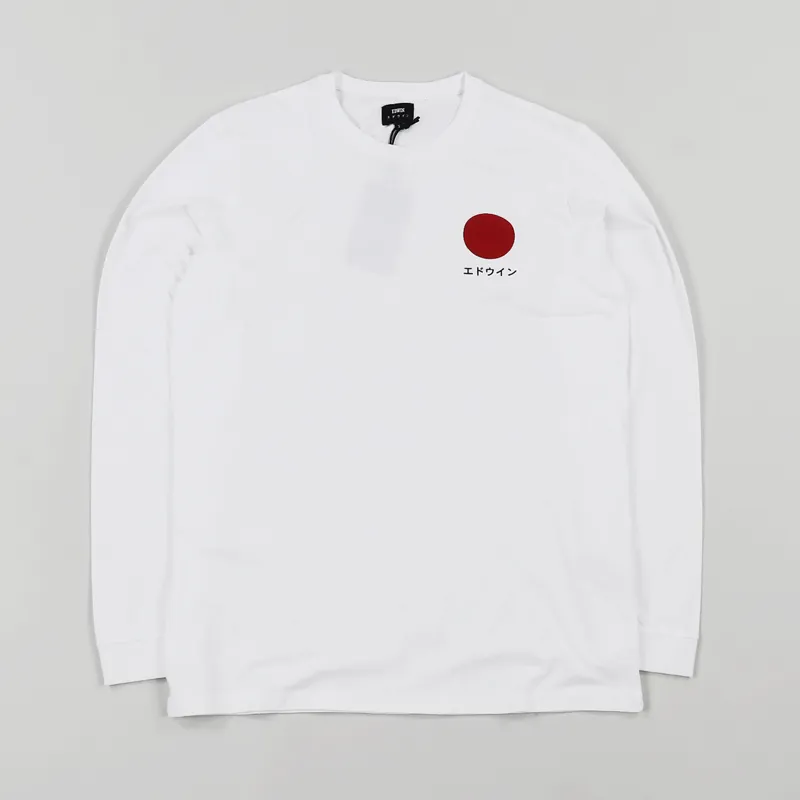 Edwin Japanese Sun Long Sleeve T Shirt White