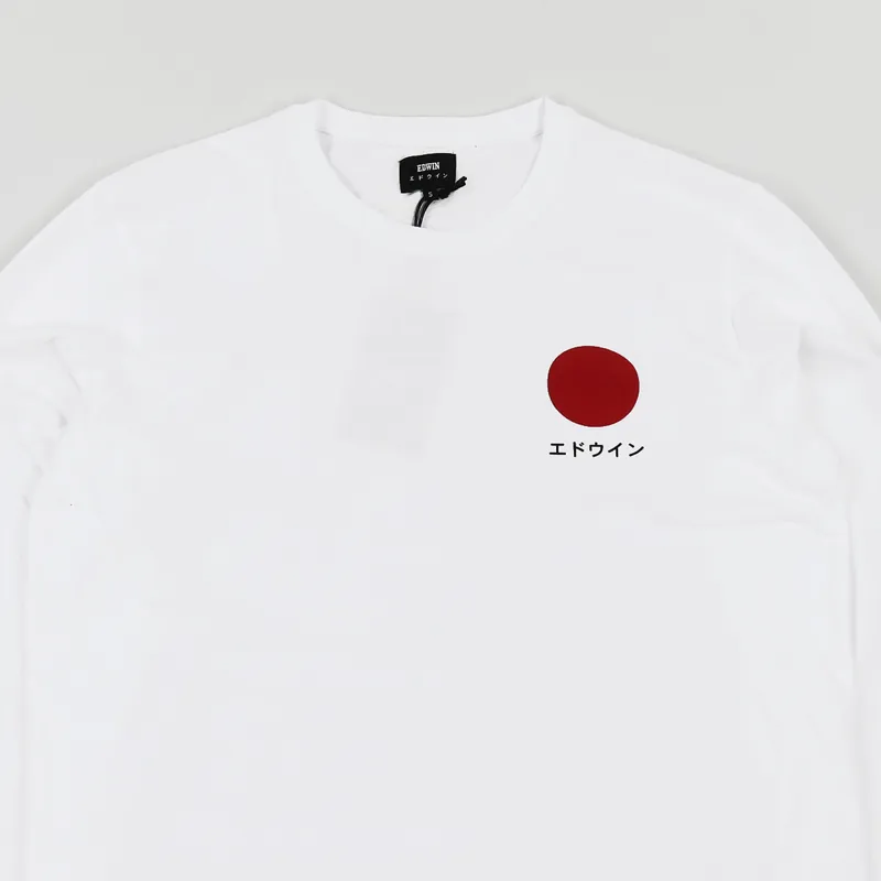 Edwin Japanese Sun Long Sleeve T Shirt White-1