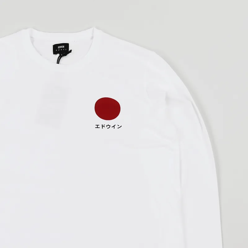Edwin Japanese Sun Long Sleeve T Shirt White-2