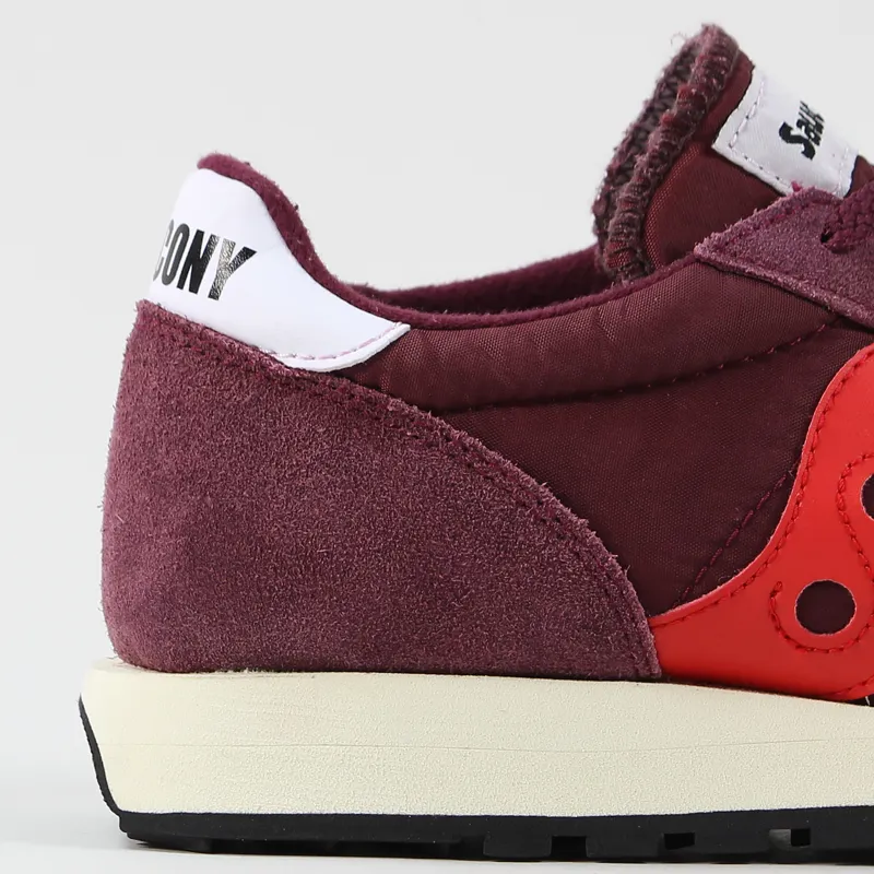 Saucony Jazz Original Vintage Shoes Burgundy Red-1