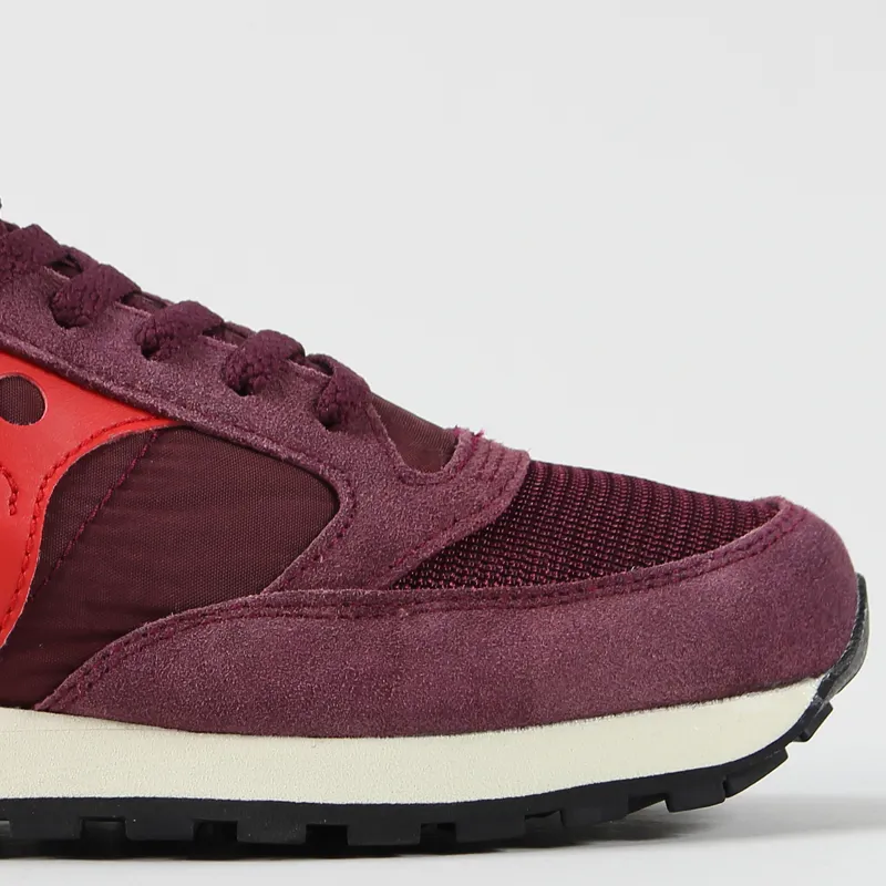 Saucony Jazz Original Vintage Shoes Burgundy Red-2