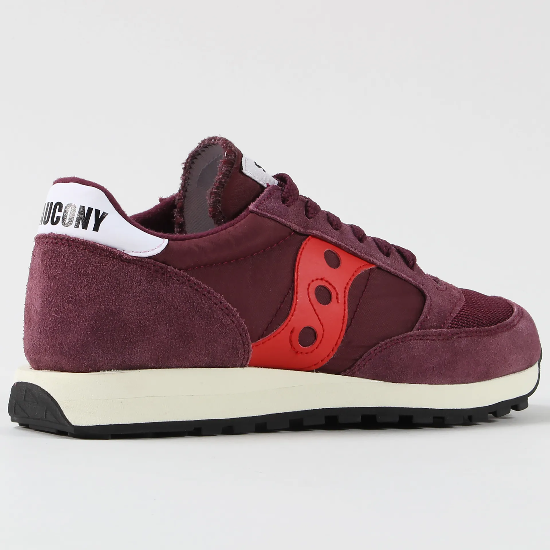 Saucony Jazz Original Vintage Running Trainer Shoes Burgundy Red