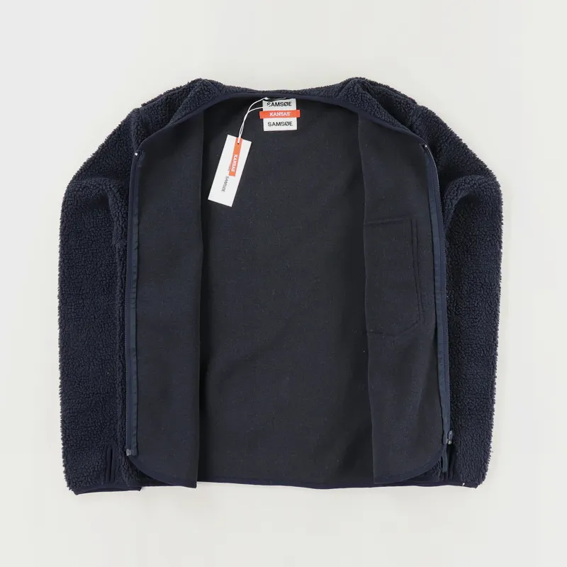 Samsøe And Samsøe x Kansas Fleece Jacket Navy-1