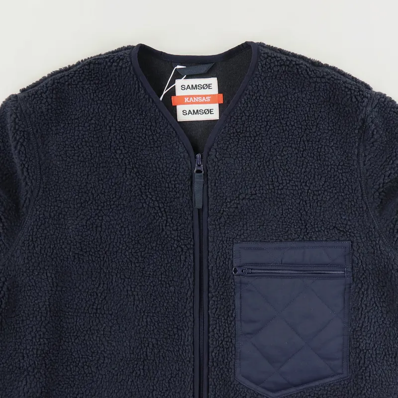Samsøe And Samsøe x Kansas Fleece Jacket Navy-2