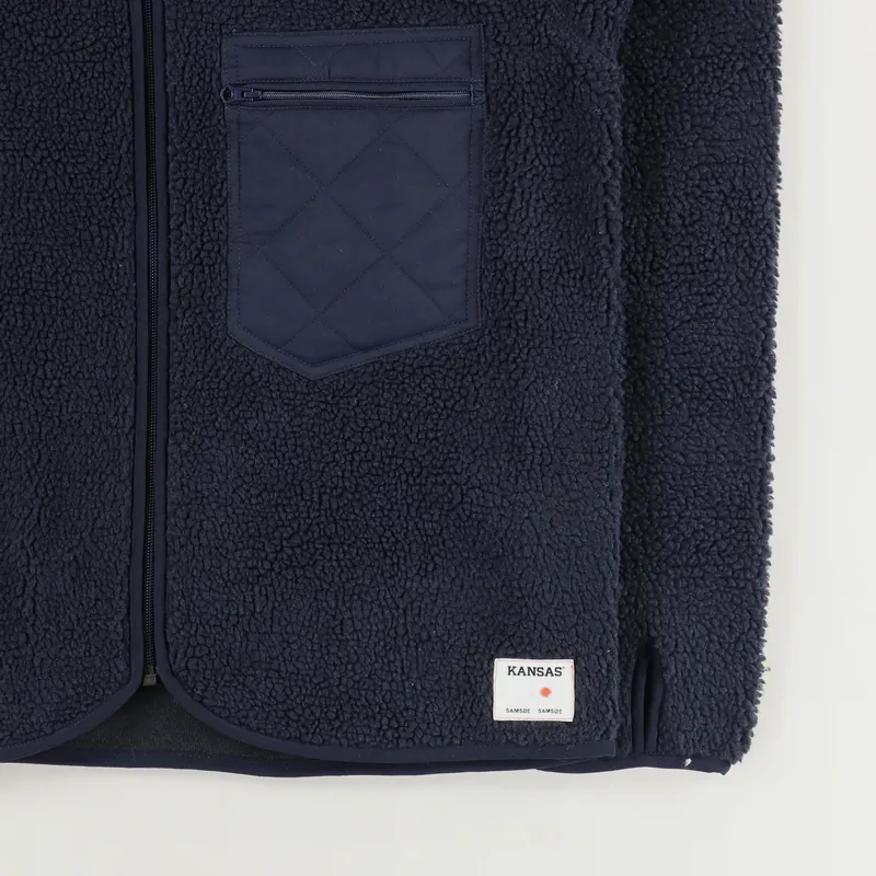 Samsøe And Samsøe x Kansas Fleece Jacket Navy-3