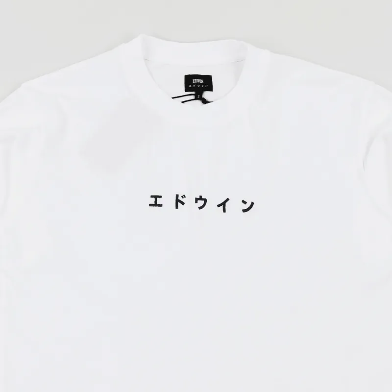 Edwin Katakana Embroidery T Shirt White-1