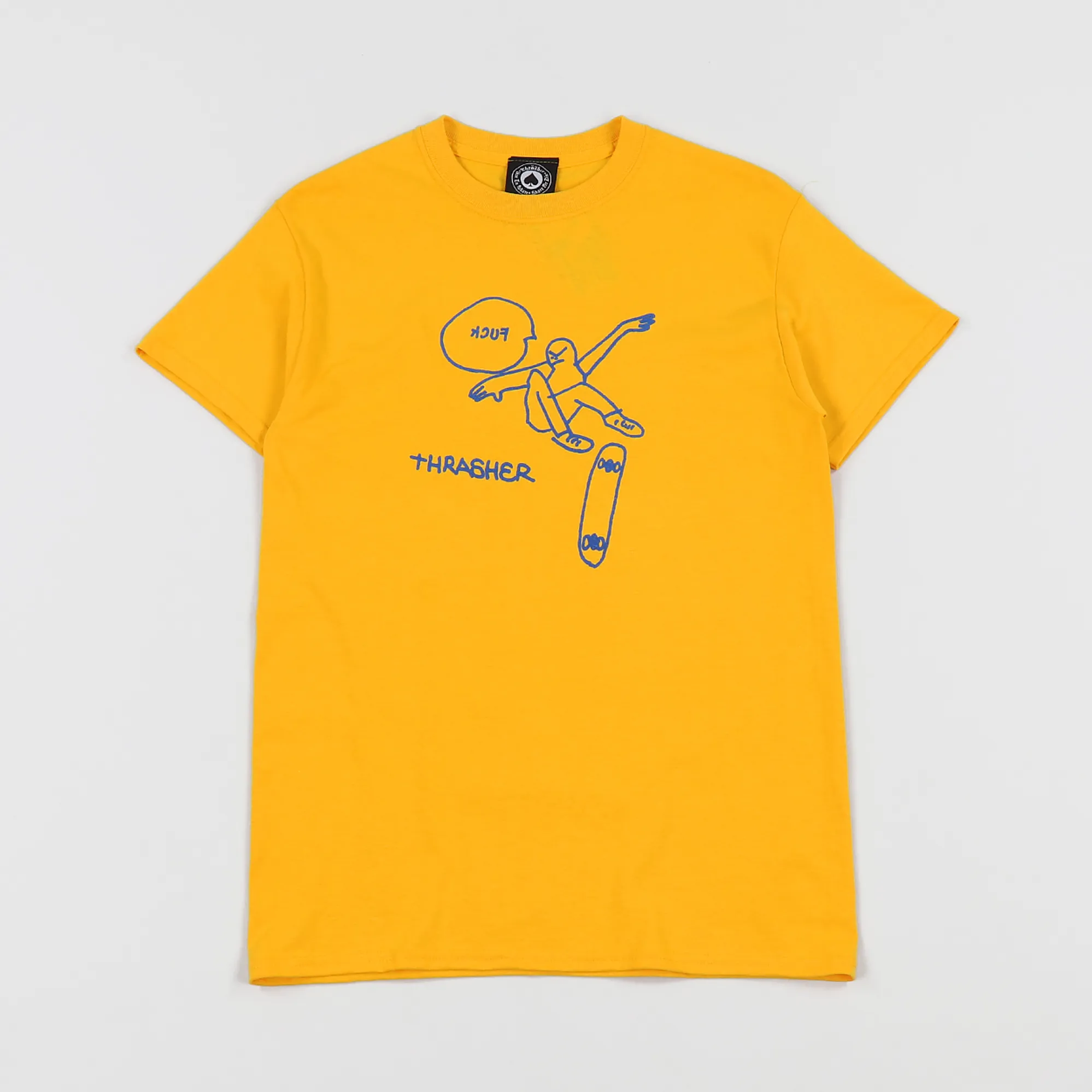 Yellow Thrasher T Shirt Thrasher Skateboard Magazine KCUF T Shirt Gold