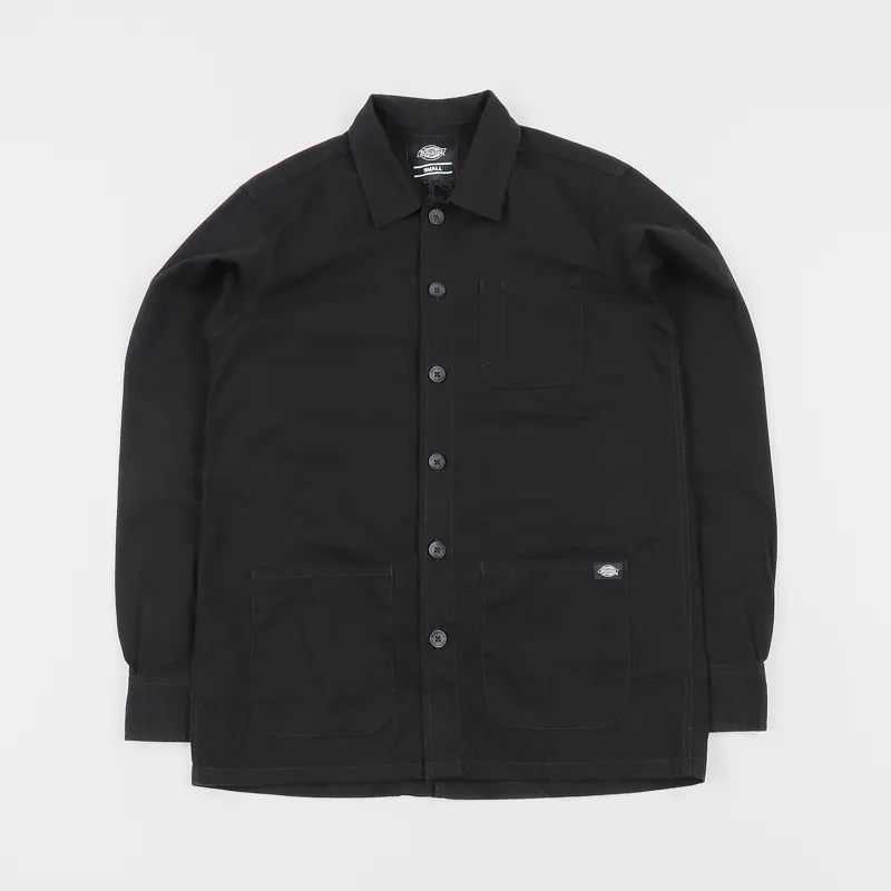 Dickies Streetwear Mens Long Sleeve Button Up Kempton Shirt Black