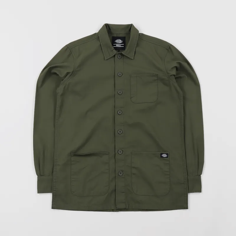 Dickies Kempton Long Sleeved Shirt Dark Olive