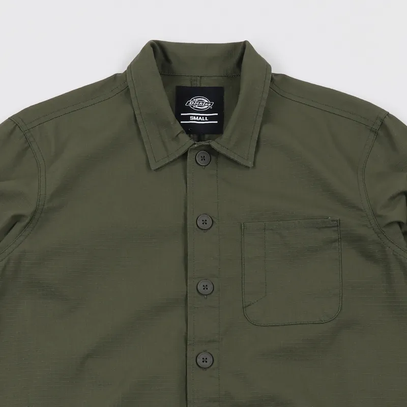 Dickies Kempton Long Sleeved Shirt Dark Olive-2