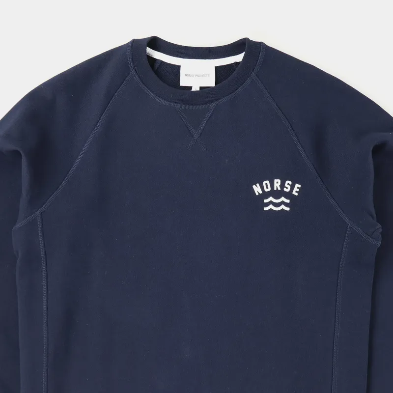 Norse Projects Ketel Ivy Wave Logo Sweatshirt Dark Navy-1