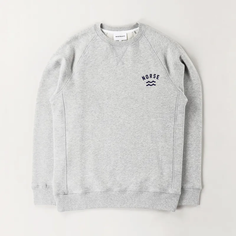Norse Projects Mens Plain Graphic Ketel Ivy Logo Sweatshirt Grey