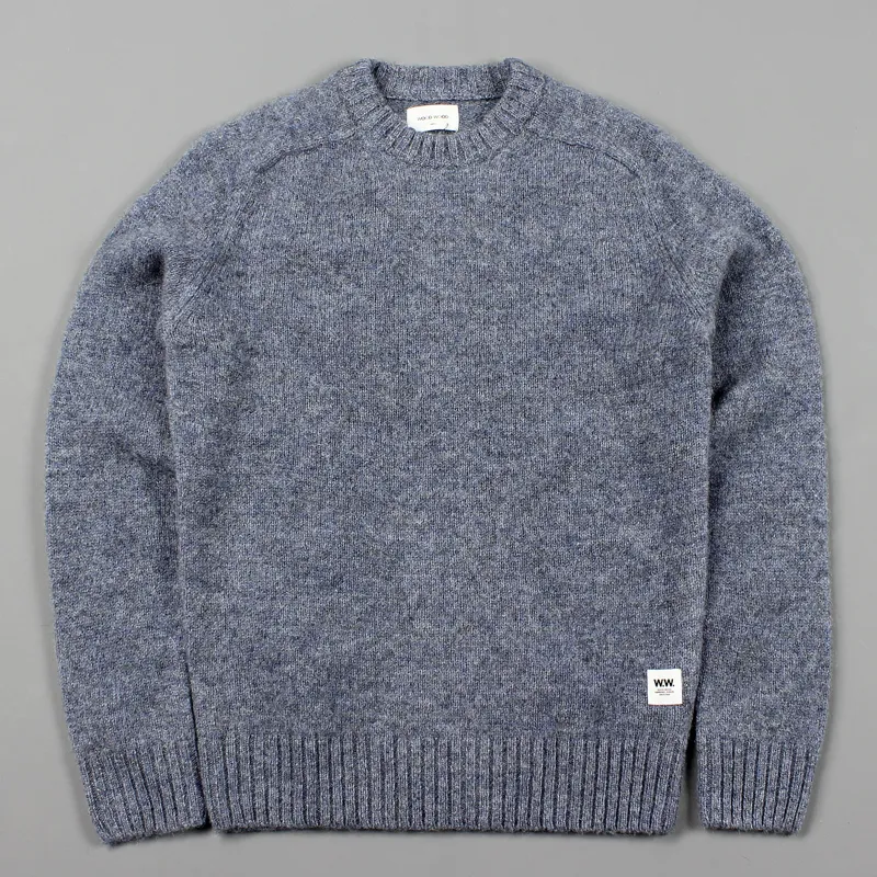 Wood Wood Traditional Knitted Kevin Stone Wash Blue