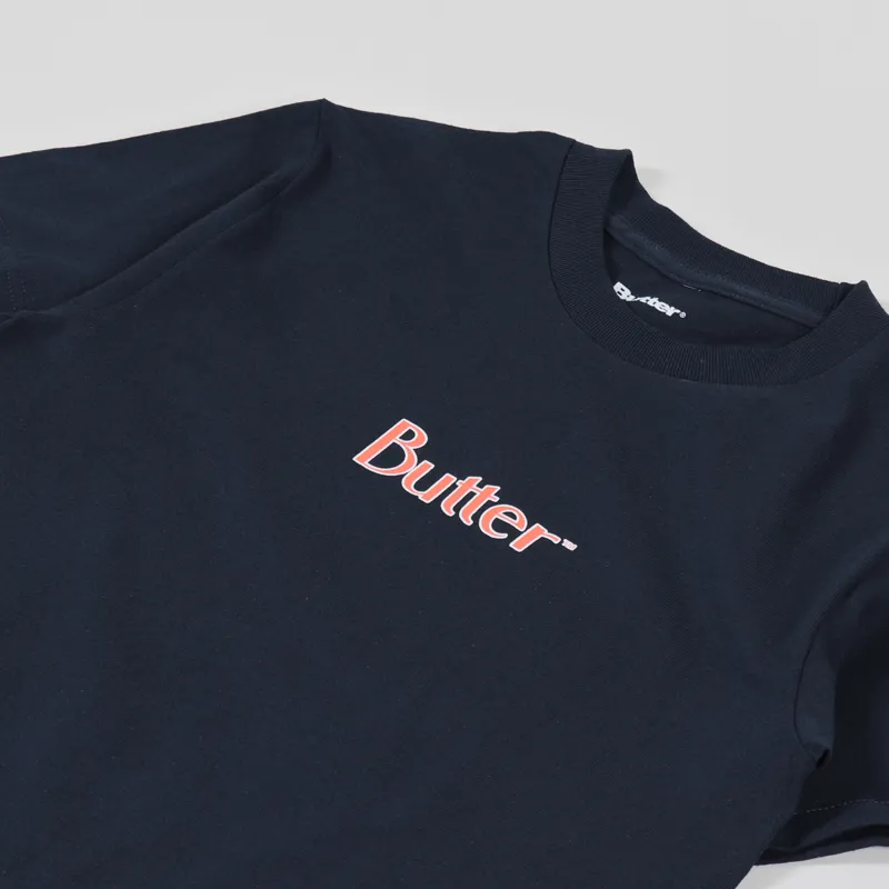 Butter Goods Keyline Classic Logo T Shirt Navy-1
