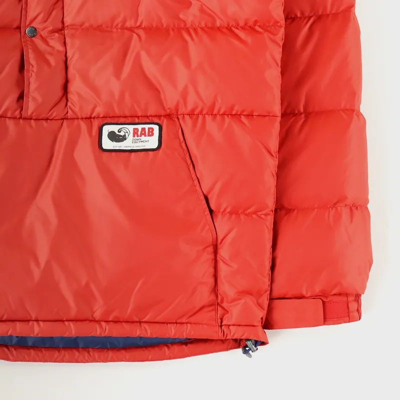 Rab Mens Down Equipment Winter Kinder Smock Jacket Rust Red