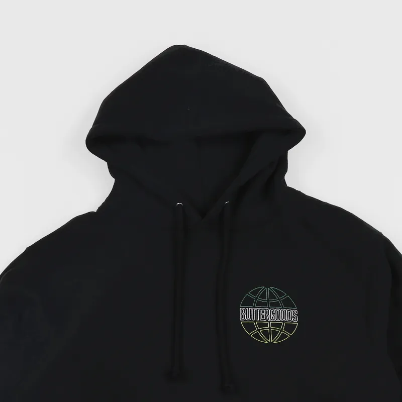 Butter Goods Kingston Outline Logo Hoodie Black-2