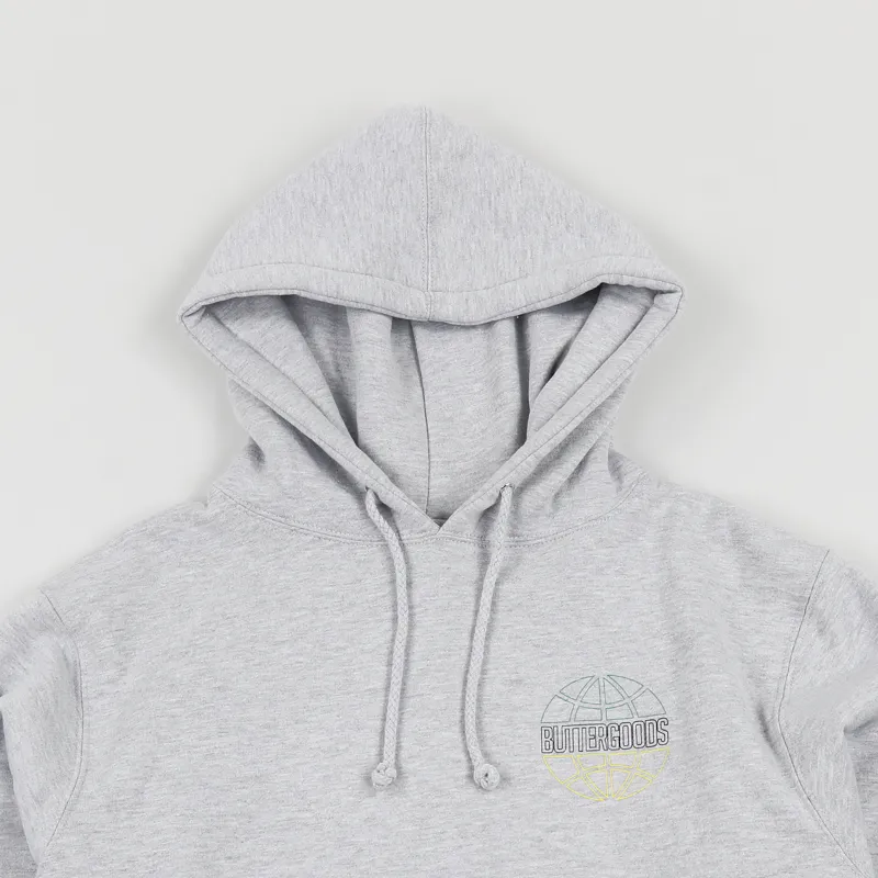 Butter Goods Kingston Outline Logo Hoodie Grey Heather-2