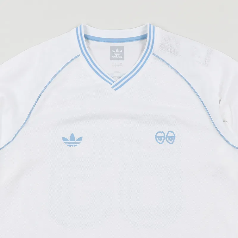 Adidas Skate x Krooked Floral Sports Jersey White Clear Blue