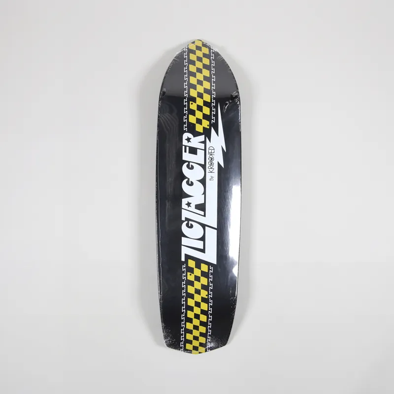 Krooked Zip Zagger Classic Black White Skateboard Deck 8.6 Inch