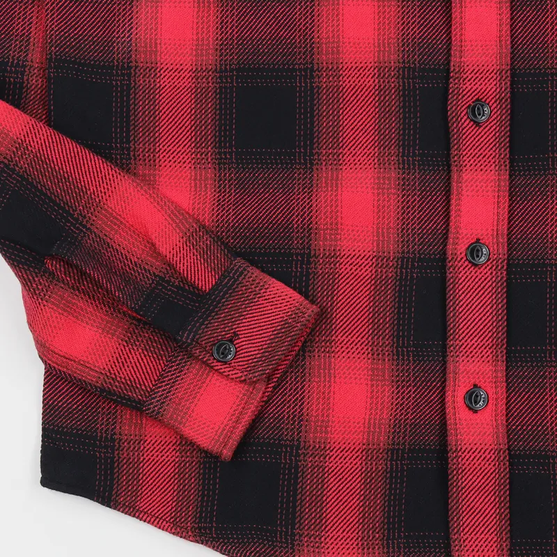 Edwin Heavyweight Labour Long Sleeve Shirt Red-2