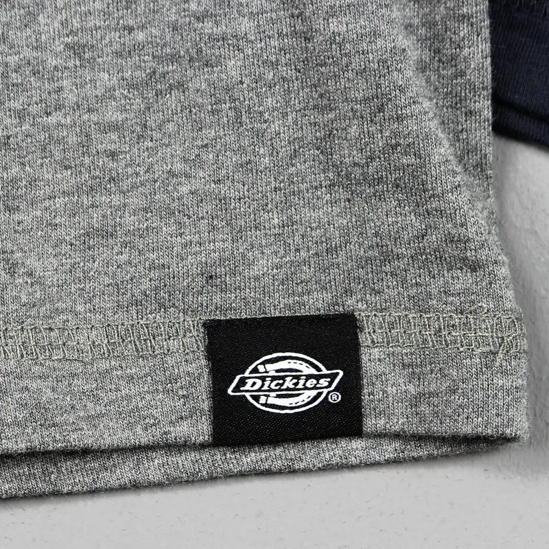 Dickies Lake Worth Raglan Long Sleeve T Shirt Dark Navy Blue-1